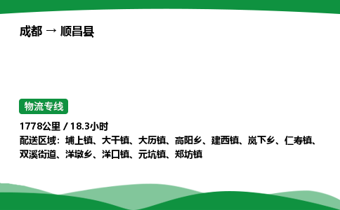 成都到顺昌县物流公司-整车运输专线省时省心「安全快捷」